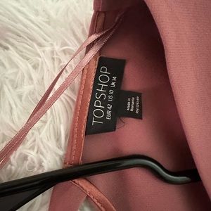 Top shop pink tie sleeve short playsuit romper